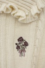 画像2: axes femme / ビッグ襟刺繍入ニットプルオーバー M キナリ O-26-06-23-035-AX-TS-OW-OS (2)