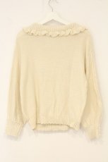画像3: axes femme / ビッグ襟刺繍入ニットプルオーバー M キナリ O-26-06-23-035-AX-TS-OW-OS (3)