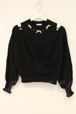 画像1: axes femme POETIQUE / カシュクールレイヤードプルオーバー M クロ O-26-06-23-038-AX-TO-OW-OS (1)