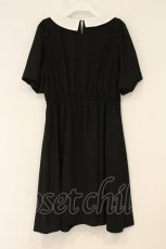 画像3: axes femme POETIQUE / レースブロッキングパフ袖ワンピース M クロ O-26-06-23-047-AX-OP-OW-OS (3)