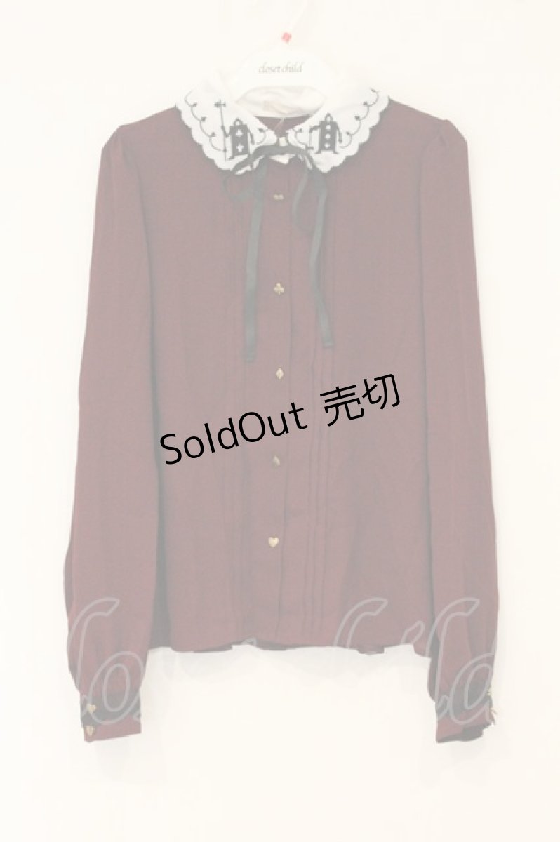 画像1: axes femme POETIQUE / 不思議の国のアリス/ブラウス M ワイン O-26-06-23-048-AX-BL-OW-OS (1)