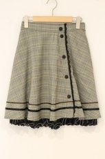 画像1: axes femme POETIQUE / 釦デザインチェックスカート M ベージュ O-26-06-23-050-AX-SK-OW-OS (1)