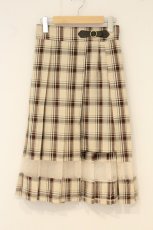 画像1: axes femme / スリットデザインプリーツスカート M ベージュ×ブラウン O-26-06-23-051-AX-SK-OW-OS (1)
