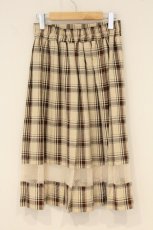 画像3: axes femme / スリットデザインプリーツスカート M ベージュ×ブラウン O-26-06-23-051-AX-SK-OW-OS (3)