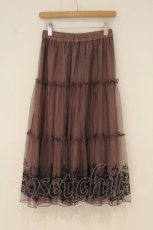 画像3: axes femme / 裾刺繍チュールティアードスカート M パープル O-26-06-23-052-AX-SK-OW-OS (3)