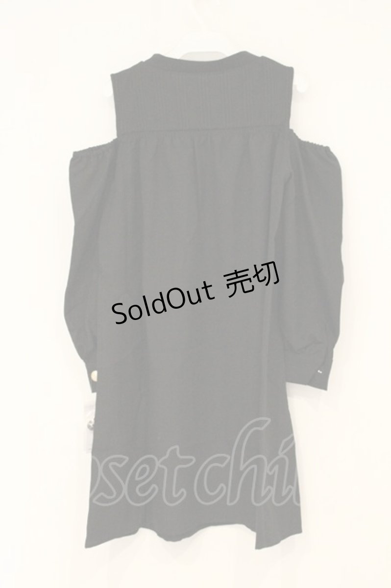 画像4: axes femme POETIQUE / リボンデザイン肩あきワンピース M クロ O-26-06-23-062-AX-OP-OW-OS (4)