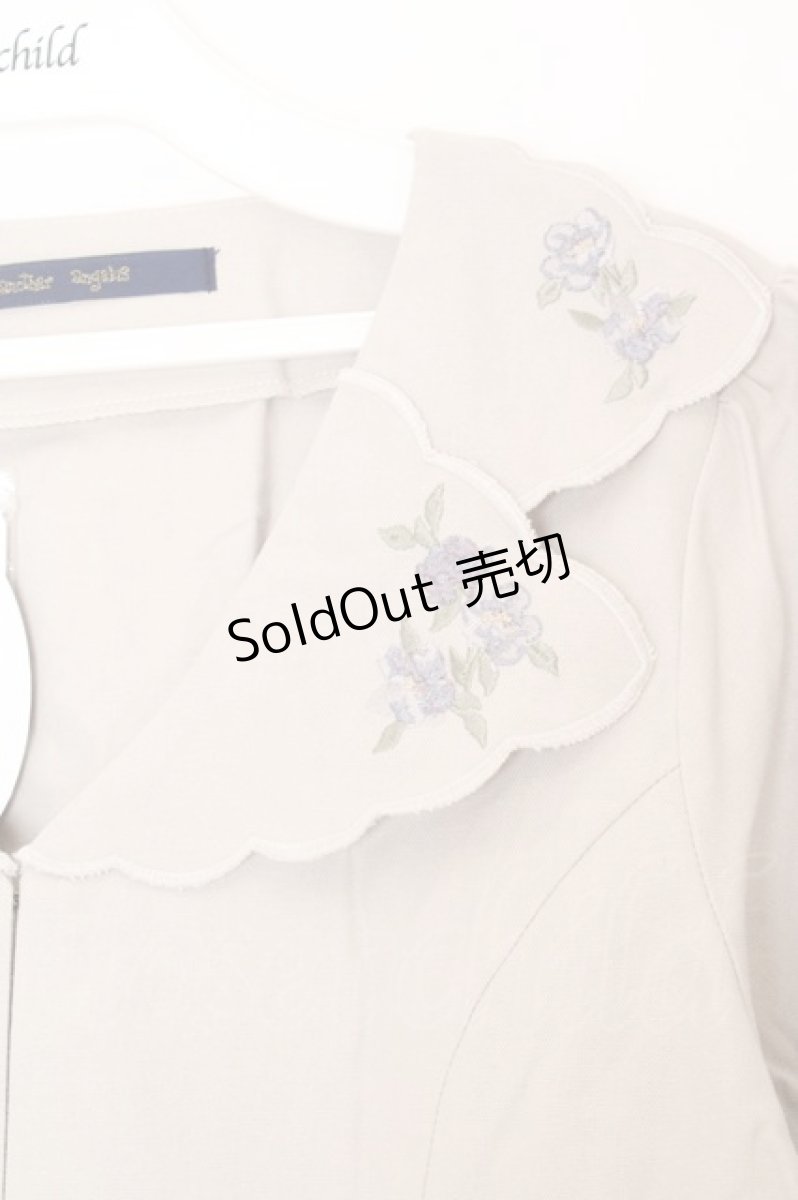 画像2: an another angelus / ハンカチ刺繍開衿ジャケット F ライトグレー O-26-06-23-1039-CA-JA-OW-OS (2)
