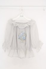 画像1: an another angelus / ブーケ刺繍オフショルブラウス F ブルーグレー O-26-06-23-1044-CA-BL-OW-OS (1)