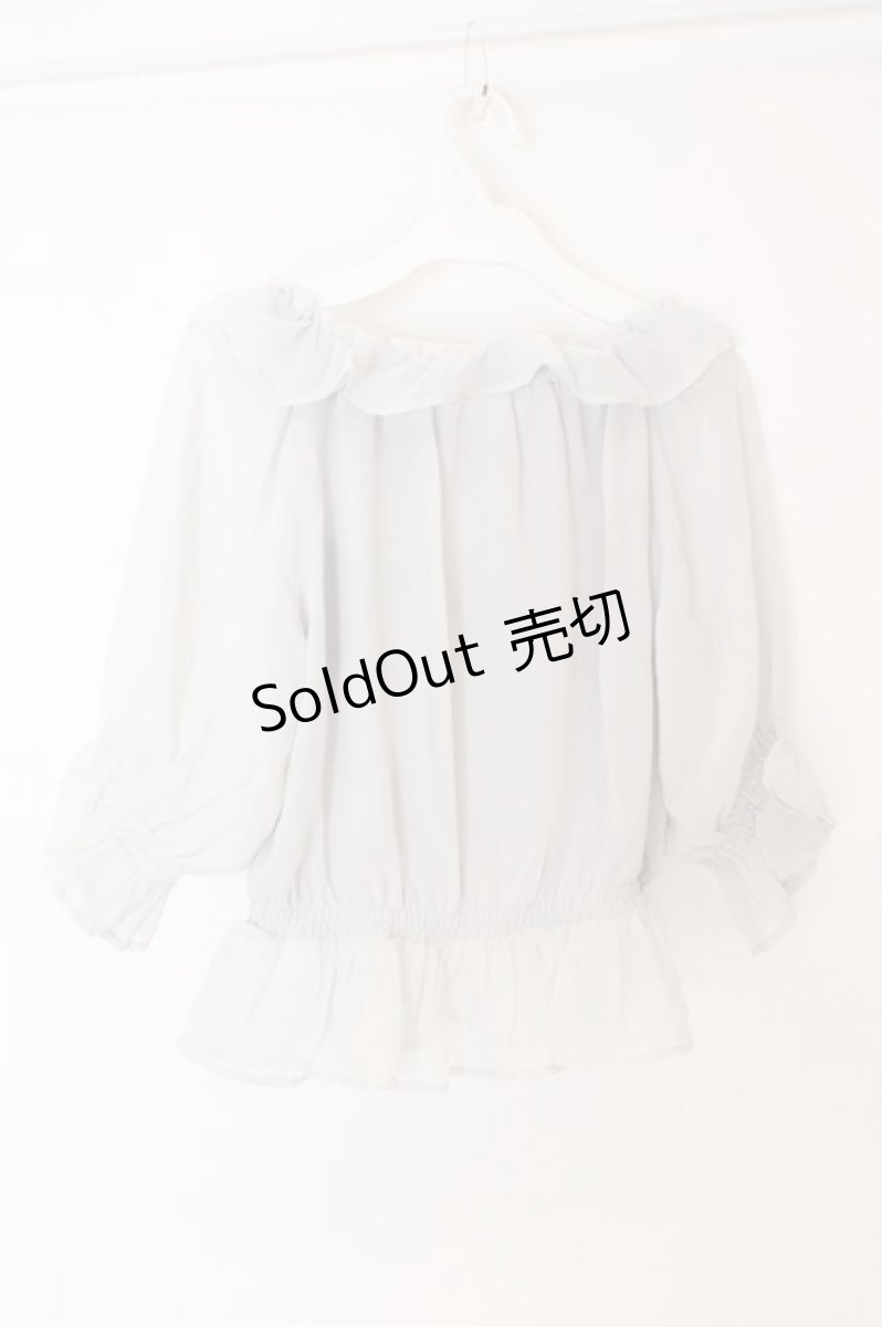 画像3: an another angelus / ブーケ刺繍オフショルブラウス F ブルーグレー O-26-06-23-1044-CA-BL-OW-OS (3)
