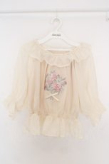 画像1: an another angelus / ブーケ刺繍オフショルブラウス F オフシロ O-26-06-23-1045-CA-BL-OW-OS (1)