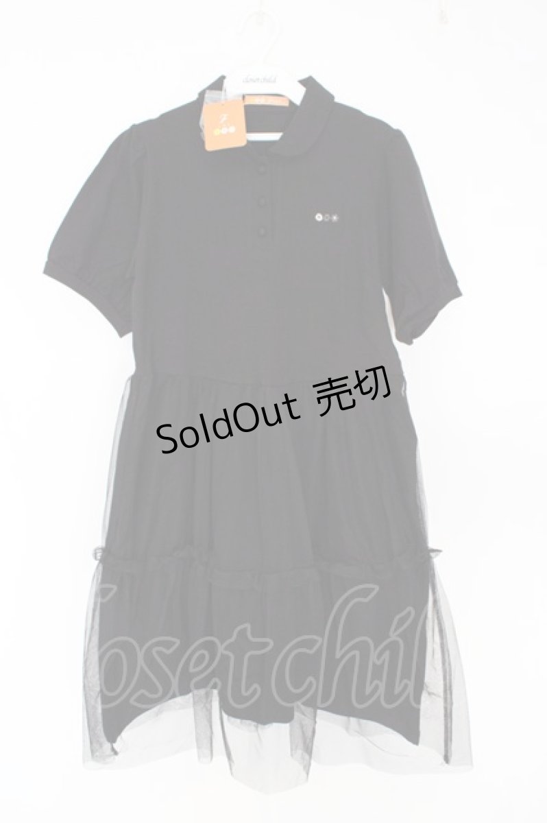 画像1: Fi.n.t / チュールドッキングポロワンピース F クロ O-26-06-23-1064-CA-OP-OW-ZI (1)