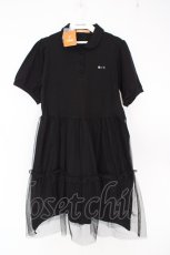 画像1: Fi.n.t / チュールドッキングポロワンピース F クロ O-26-06-23-1064-CA-OP-OW-OS (1)