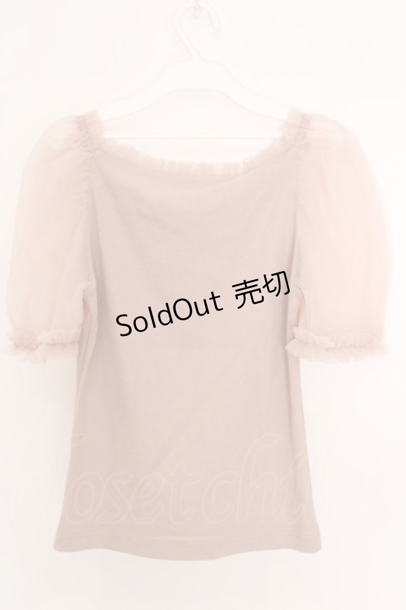画像3: an another angelus / チュールパフスリーブカットトップス F ピンク O-26-06-23-1073-CA-TO-OW-ZI (3)