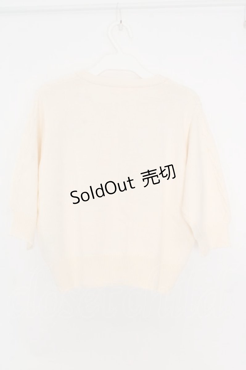 画像3: Fi.n.t / リトルローズ刺繍サマーニットカーディガン F オフシロ O-26-06-23-1009-CA-TO-OW-OS (3)