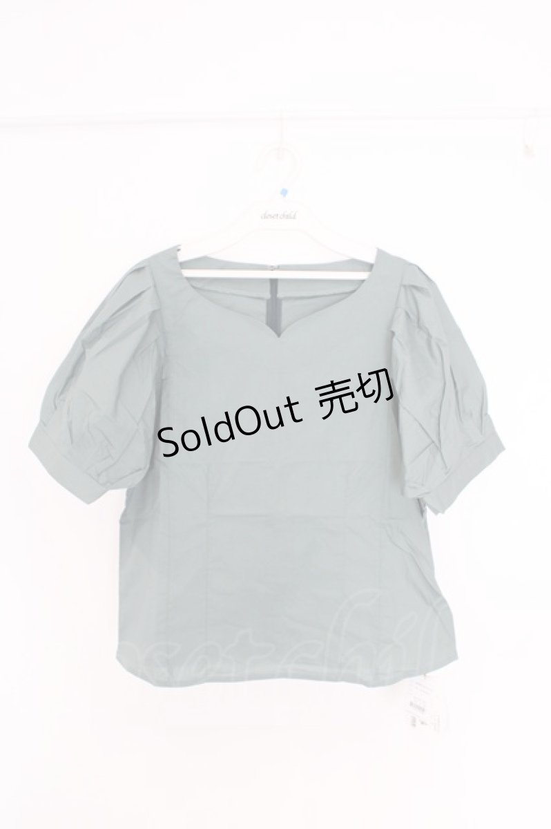 画像1: an another angelus / タックボリュームスリーブプルオーバーブラウス F ブルーグリーン O-26-06-23-1013-CA-BL-OW-OS (1)