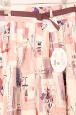 画像2: an another angelus / ペインティングアート柄タックスカート F モーブ O-26-06-23-1032-CA-SK-OW-OS (2)