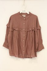 画像1: axes femme POETIQUE / サテンフリルブラウス M ピンク O-26-06-23-067-AX-BL-OW-OS (1)