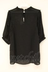 画像3: axes femme / ローズ刺繍プチフリルブラウス M クロ O-26-06-23-071-AX-BL-OW-OS (3)