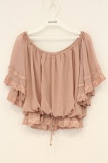 画像1: axes femme POETIQUE / オフショルブラウジングプルオーバー M ピンク O-26-06-23-072-AX-TO-OW-OS (1)