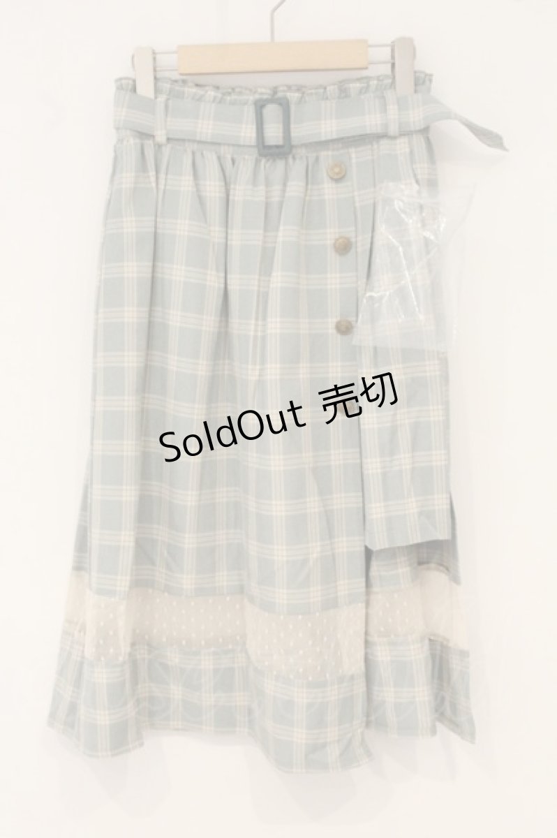 画像1: axes femme POETIQUE / スリットデザインチェックスカート M グリーン O-26-06-23-073-AX-SK-OW-OS (1)