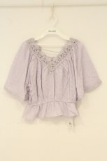 画像1: axes femme POETIQUE / マスク付きフラワーコットンブラウス M ラベンダー O-26-06-23-074-AX-TO-OW-OS (1)