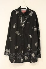 画像1: Jamie エーエヌケー / ハートクロス柄長袖BIGシャツ M クロ O-26-06-23-085-LO-BL-OW-OS (1)