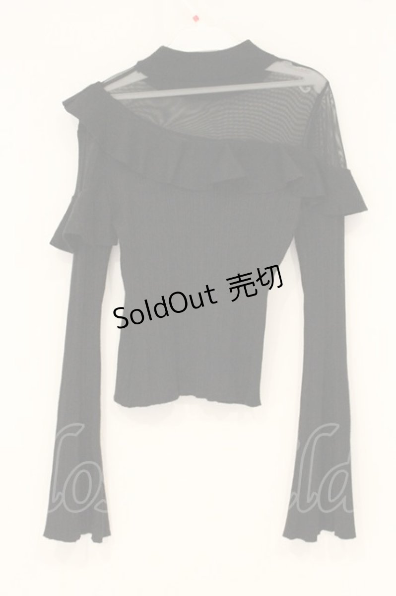 画像3: EATME / フリルリブニットTOP　トップス F クロ O-26-06-23-091-LO-TO-OW-OS (3)
