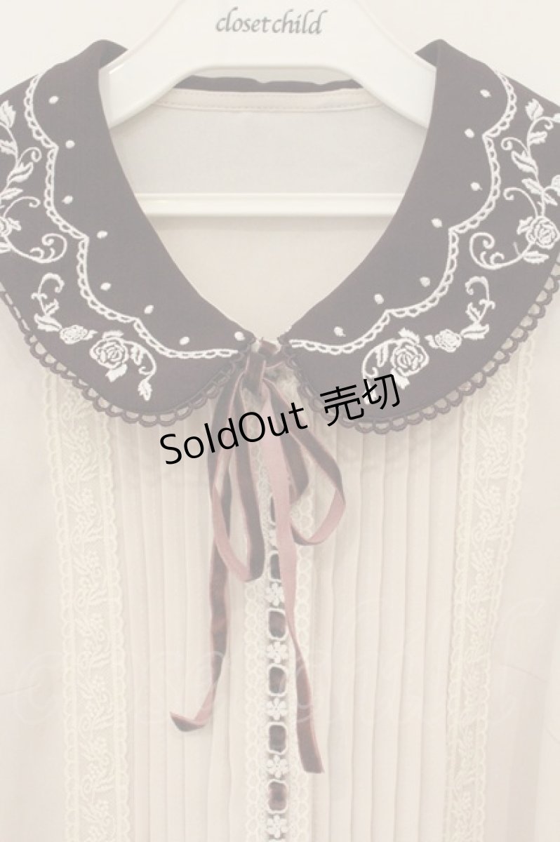 画像2: Secret Honey / 薔薇刺繍ブラウス 2 ワイン×アイボリー O-26-06-23-094-CA-BL-OW-ZT291 (2)