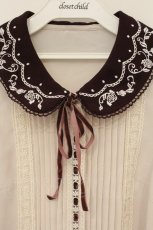 画像2: Secret Honey / 薔薇刺繍ブラウス 2 ワイン×アイボリー O-26-06-23-094-CA-BL-OW-OS (2)