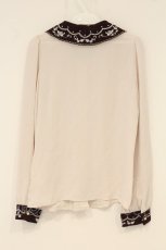 画像4: Secret Honey / 薔薇刺繍ブラウス 2 ワイン×アイボリー O-26-06-23-094-CA-BL-OW-OS (4)