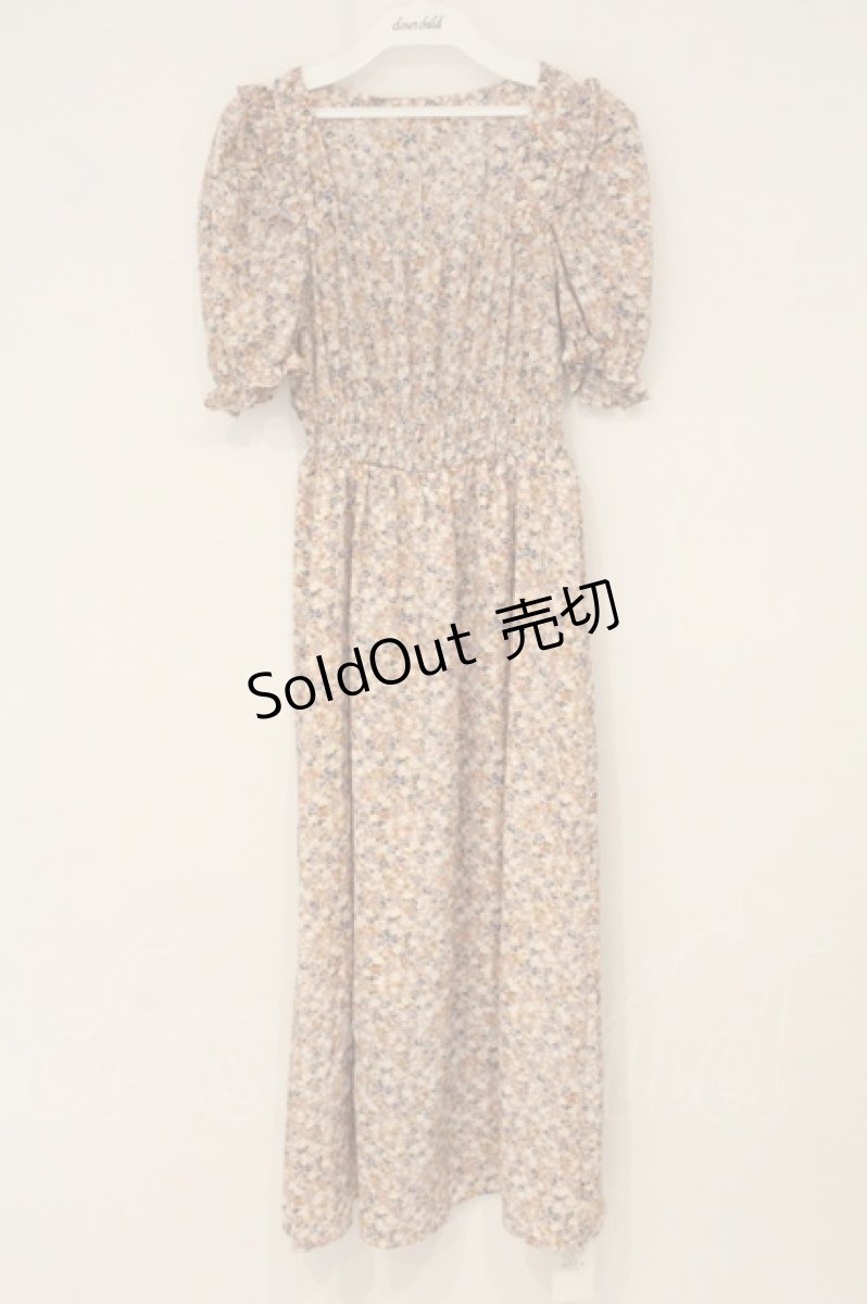 画像1: axes femme POETIQUE / スクウェアネック花柄ワンピース M ピンク O-26-06-23-011-AX-OP-OW-OS (1)