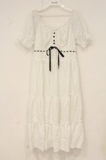 画像1: axes femme POETIQUE / エンパイア風デザインワンピース M シロ×クロ O-26-06-23-012-AX-OP-OW-OS (1)