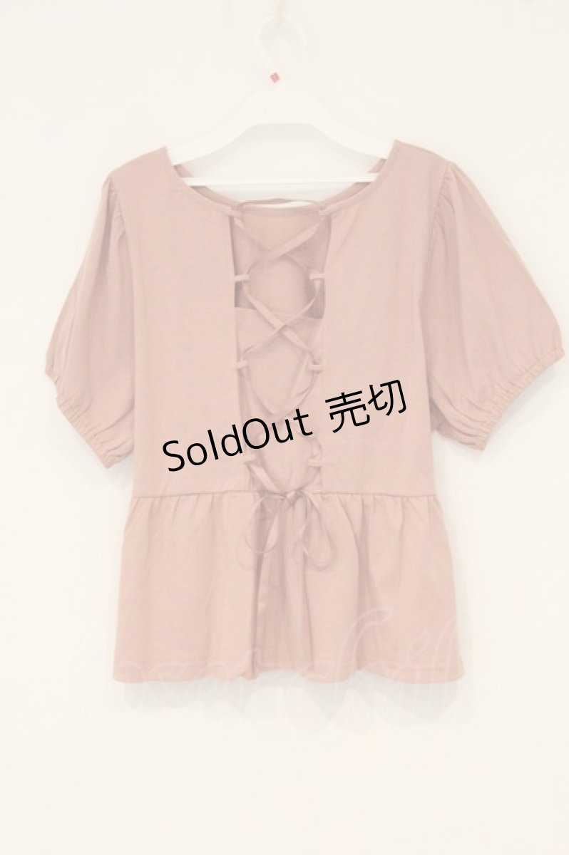 画像2: axes femme POETIQUE / バックレースアップカットプルオーバー M ピンク O-26-06-23-022-AX-TO-OW-OS (2)