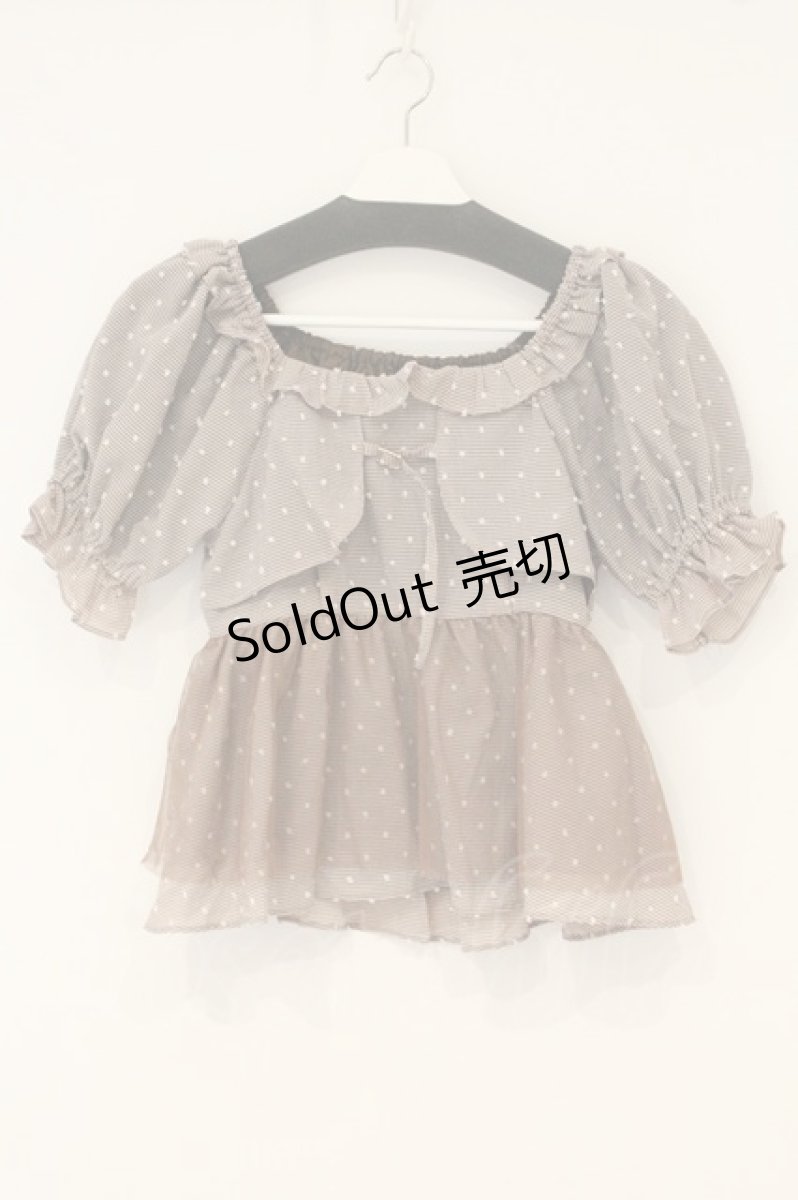 画像1: axes femme POETIQUE / ドットペプラムデザインブラウス M ブラウン O-26-06-23-023-AX-BL-OW-OS (1)