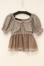 画像1: axes femme POETIQUE / ドットペプラムデザインブラウス M ブラウン O-26-06-23-023-AX-BL-OW-OS (1)
