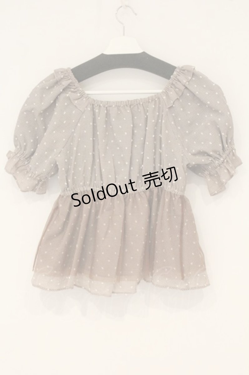 画像3: axes femme POETIQUE / ドットペプラムデザインブラウス M ブラウン O-26-06-23-023-AX-BL-OW-OS (3)