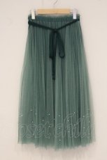 画像1: axes femme POETIQUE / パールデザインチュールスカート M グリーン O-26-06-23-027-AX-SK-OW-OS (1)
