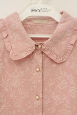 画像2: axes femme POETIQUE / バラふくれジャカード半袖ブラウス M ピンク O-26-06-23-028-AX-BL-OW-OS (2)