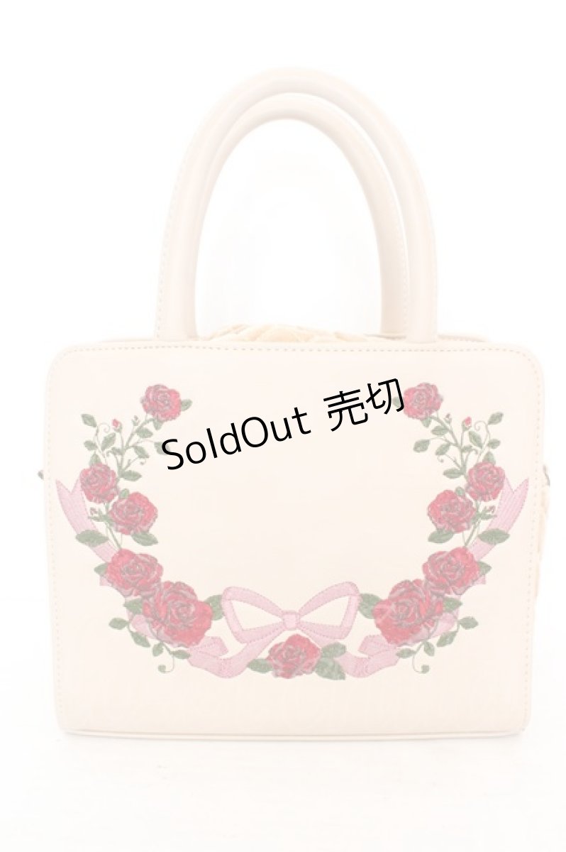 画像1: axes femme / バラ刺繍バッグ  ベージュ O-26-06-24-005-AX-BG-OW-OS (1)