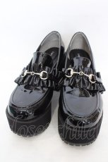 画像1: DearMyLove / ビット厚底ローファー 25.0cm クロ O-26-06-24-011-GO-SH-OW-OS (1)