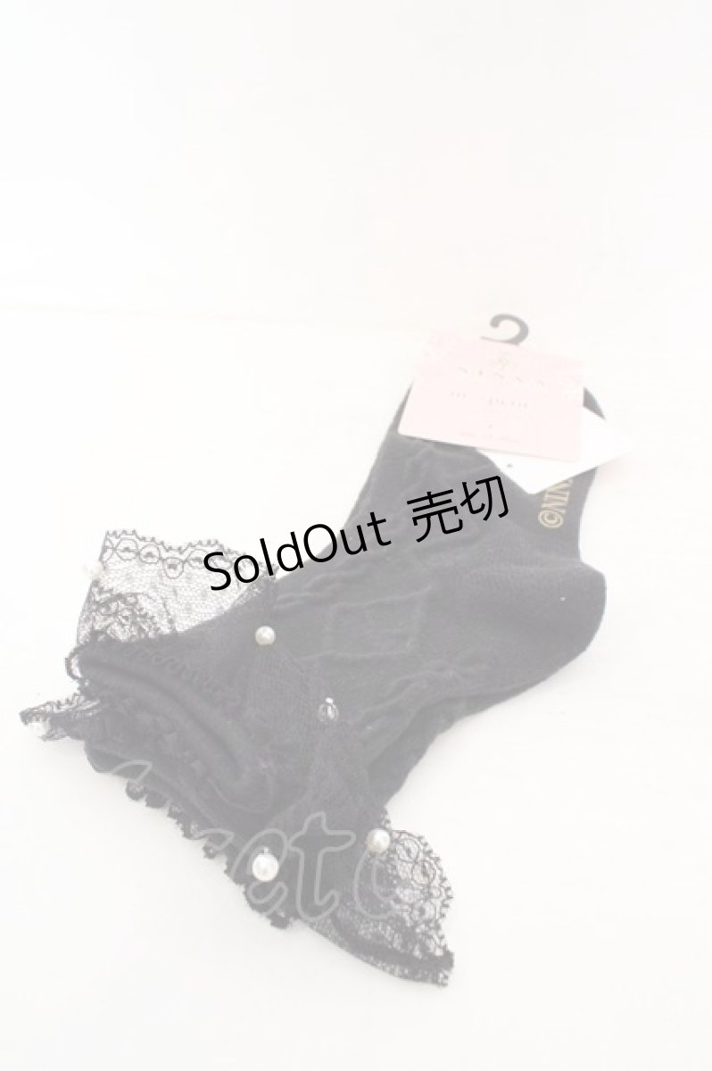 画像1: m petit by misako / ECAMCSNIPLレース 23-25cm クロ O-26-06-24-033-LO-ZA-OW-OS (1)