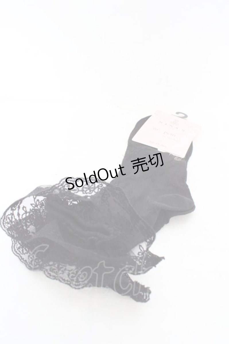 画像1: m petit by misako / ECAMCSNIバラレース 23-25cm クロ O-26-06-24-047-LO-ZA-OW-OS (1)