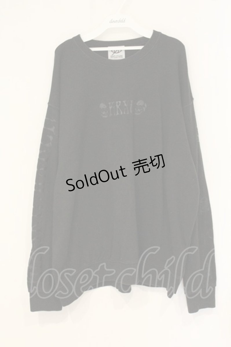 画像1: KRY CLOTHING / スカルプリントトレーナー  ブラック O-26-06-25-006-PU-TO-IG-OS (1)