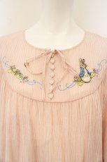 画像2: PINK HOUSE / ピーターラビット刺繍ストライプワンピース  ピンク O-26-06-25-055-LO-OP-IG-OS (2)