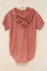 画像4: PINK HOUSE / フロントピンタックリボンフード半袖ブラウス  アカ O-26-06-25-064-LO-BL-IG-OS (4)