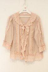 画像1: PINK HOUSE / カットワークレースカーディガン  ピンク O-26-06-25-069-LO-BL-IG-OS (1)