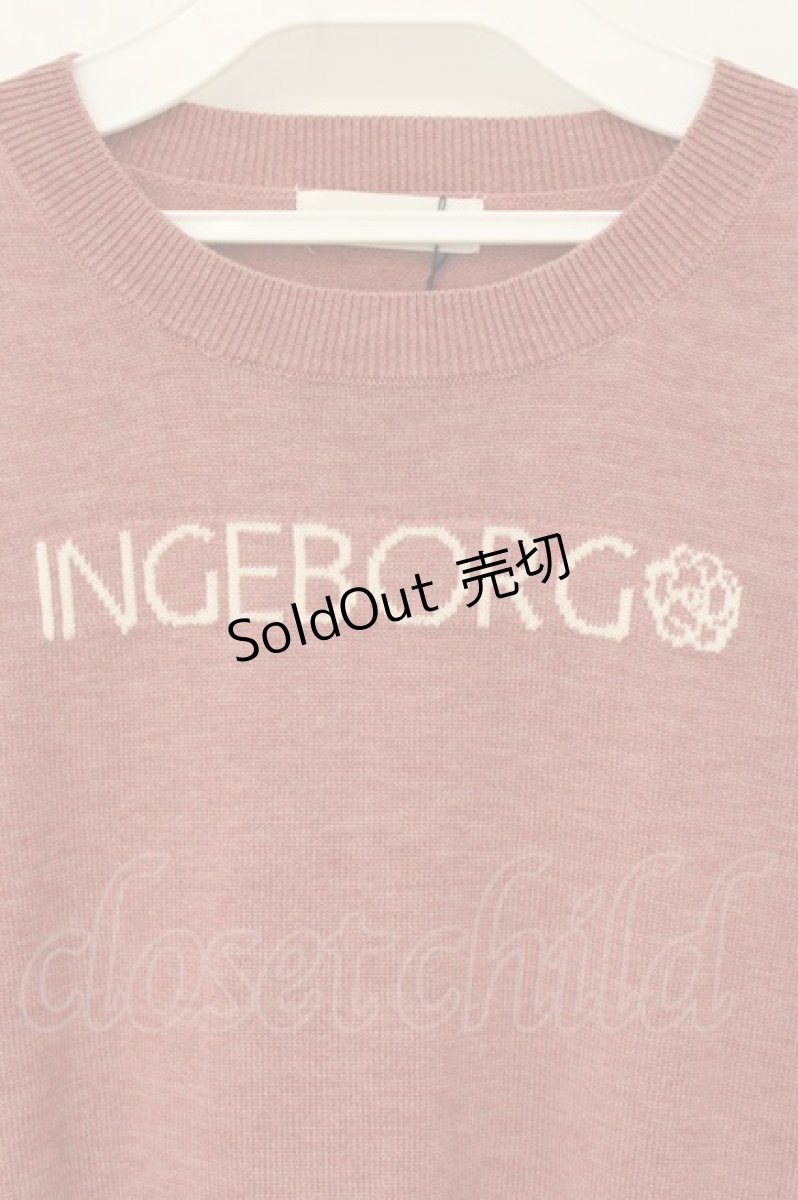 画像2: INGEBORG / 【完全予約販売】ロゴニットチュニック 3(9号) ピンク O-26-06-25-072-LO-TO-IG-OS (2)