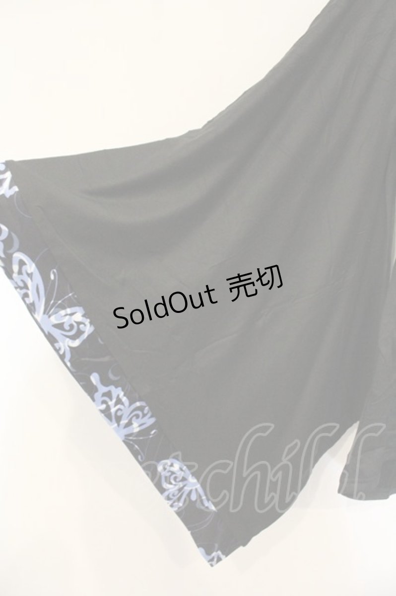 画像3: NieR Clothing / 内側フリース着物風袖UNISEX ZIP OUTER【BUTTERFLY】　パーカー  ブラック O-26-06-25-011-PU-TO-OW-OS (3)