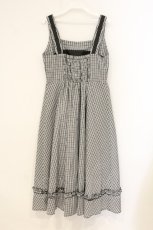画像4: m petit by misako / ハートフリルギンガムジャンパースカート M クロ O-26-06-25-025-LO-OP-OW-OS (4)
