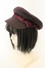 画像1: axes femme / グログランリボンキャスケット 57.5cm ワイン O-26-06-26-024-AX-AC-OW-OS (1)